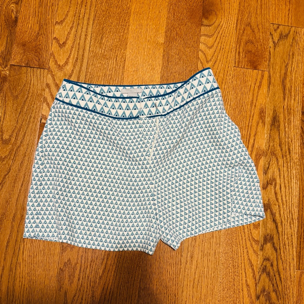 Patterned Blue and White Women's Shorts